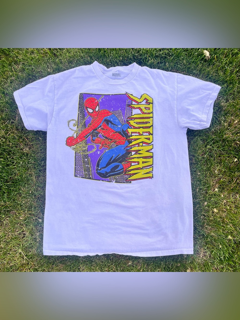 Marvel Spider-Man Short Sleeve Tee - White, Red, Blue, Yellow